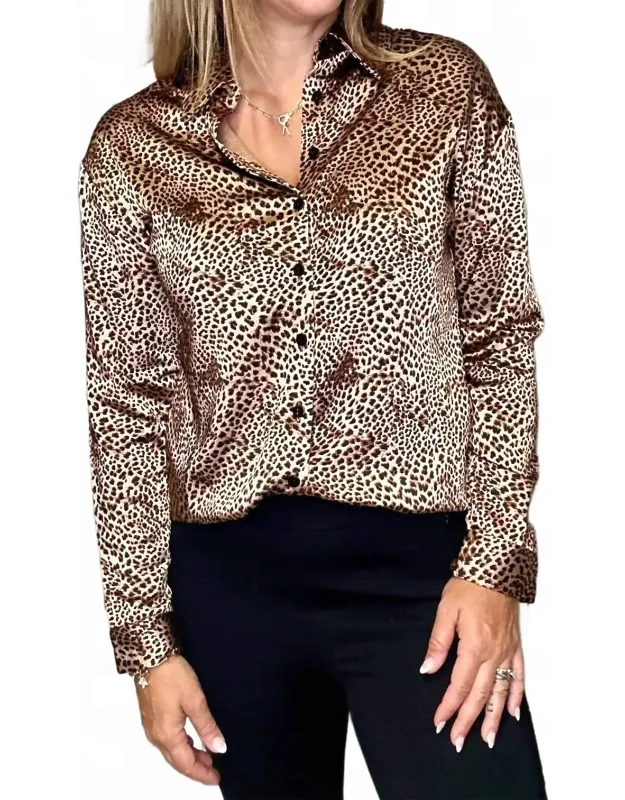 Animal Print Button Down Top