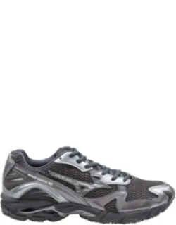 Synthetic Fabric And Leather Running Sneakers