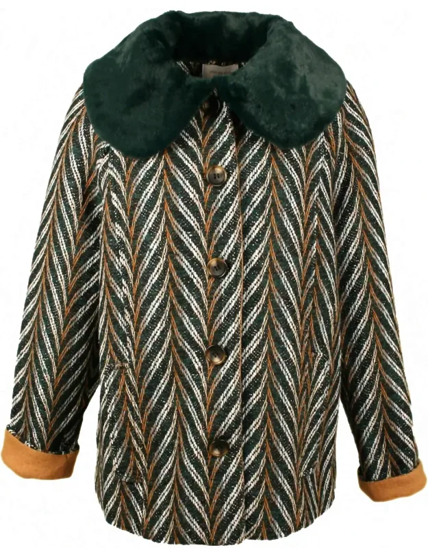 Chevron Tweed Coat