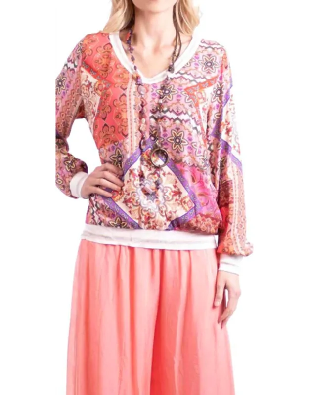 Chia Long Sleeve Paisley Blouse