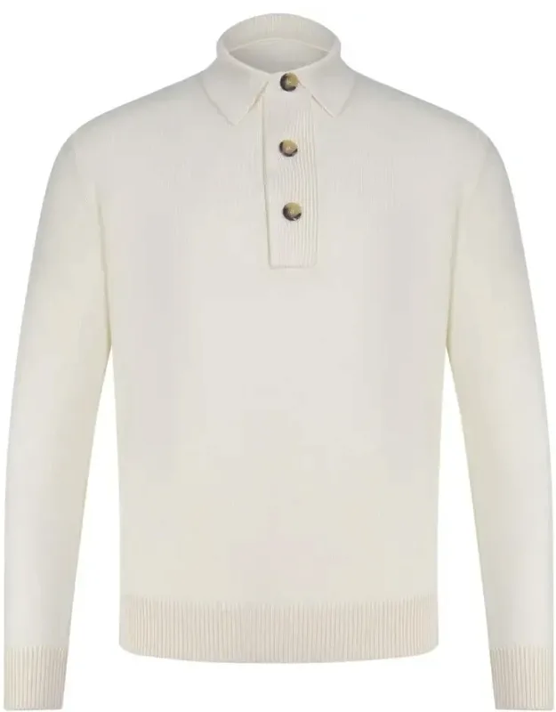 T-shirt And Polo Wool Cashmere Blend Classic Collar Long Sleeves