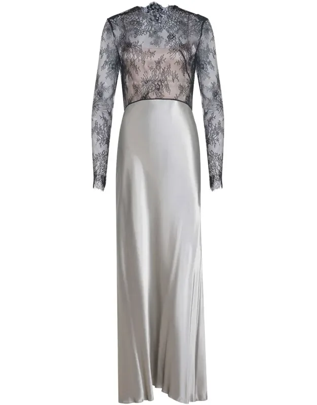 Alberta Ferretti Dress Shiny Satin, Boat Neckline