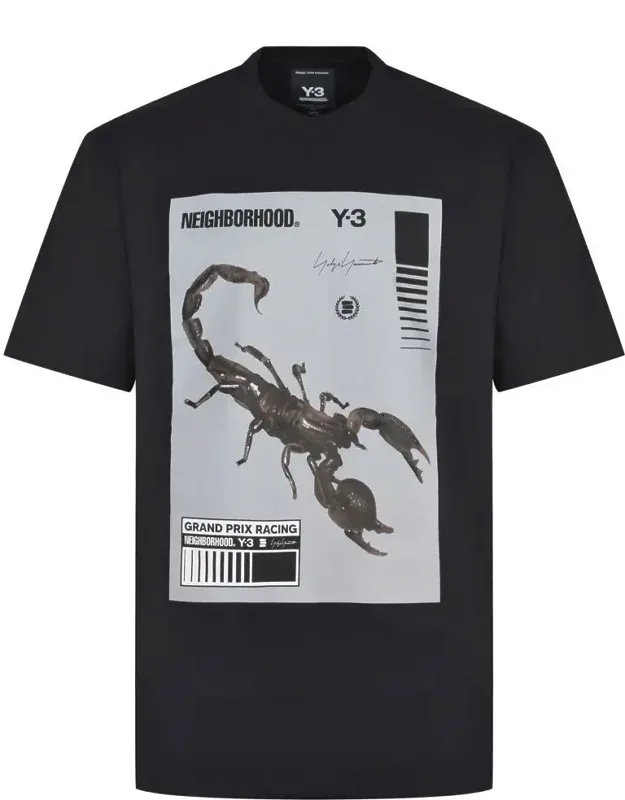 Y-3 T-shirt And Polo With Ribbed Crew Neck And Large Front Print