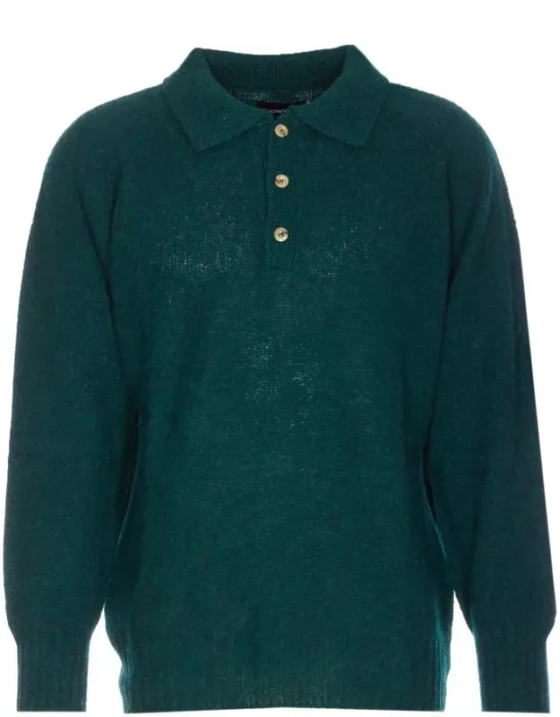 Howlin' Sweaters, Ghost Pressure Sweater, Long Sleeves, Collar, Buttons Closure