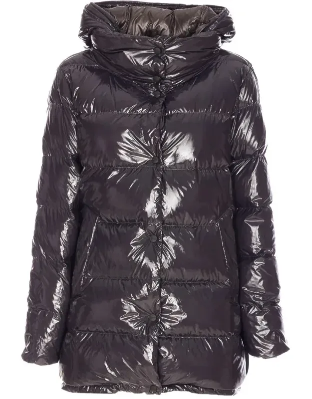 Herno Coat With Frontal Buttons Closure And Glossy Fit