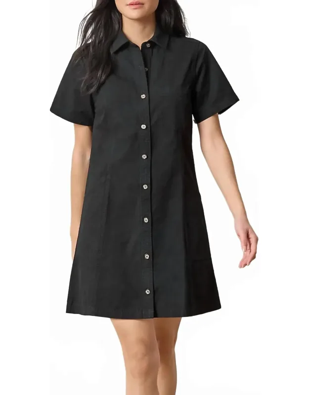 Twill Paneled Shirt Dress