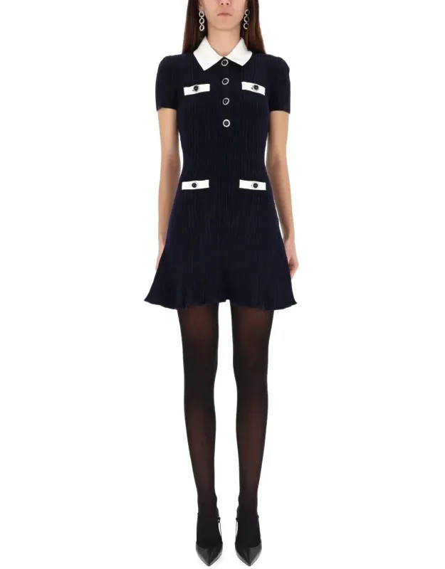 Mini Dress With Contrasting Collar