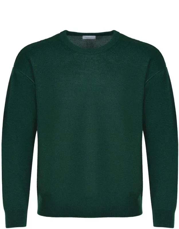 Sweater With Ribbed Crew Neck And Large Logo Print