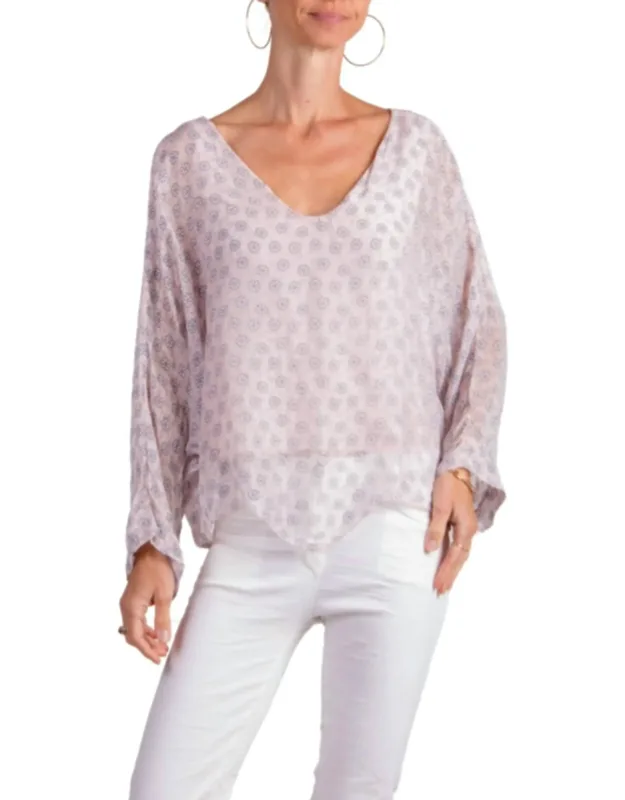 Daisy Print V-neck Top