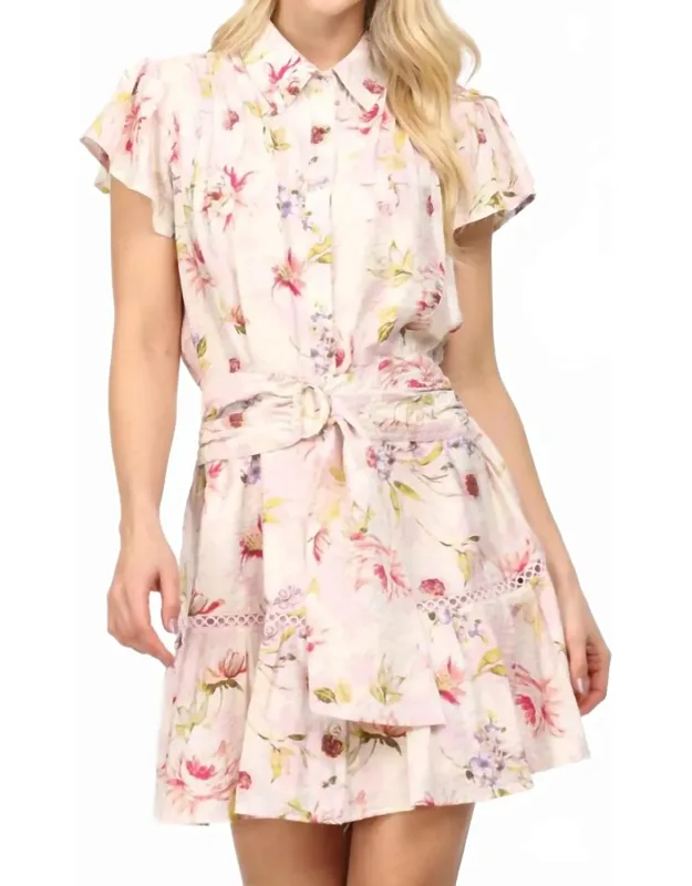 Floral Belted Mini Dress
