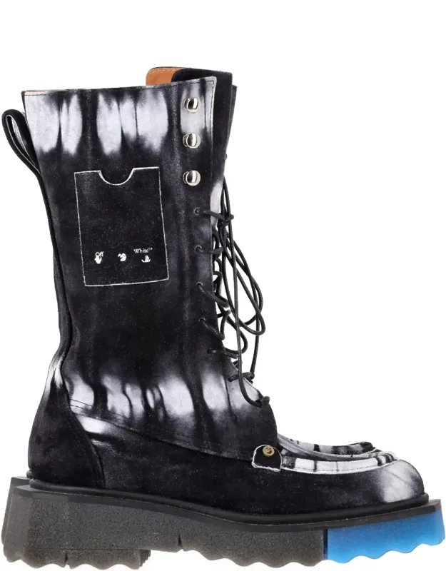 Tie Dye Sponge Combat Boots