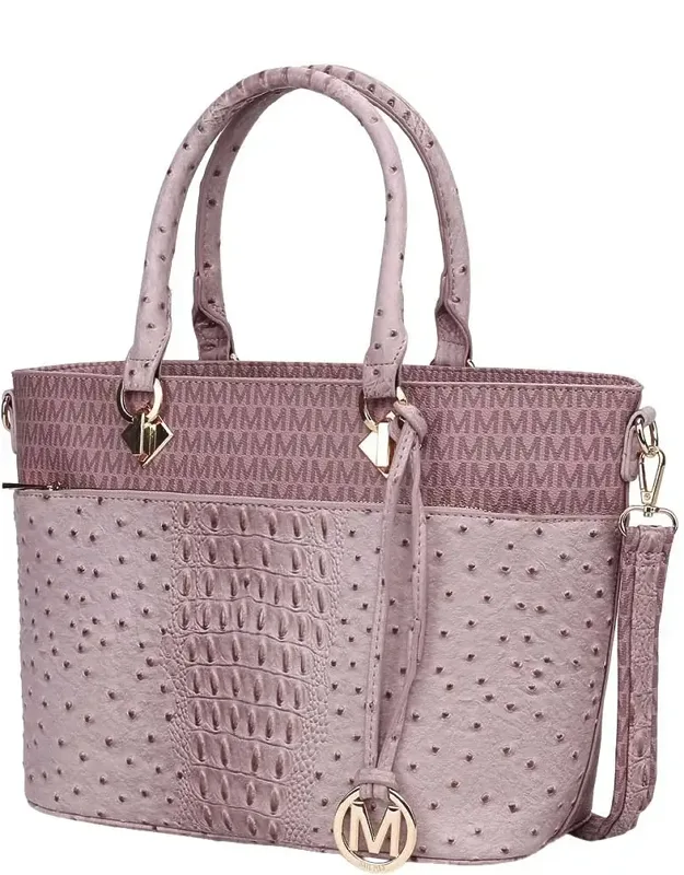 Grace Signature And Croc Embossed Tote Handbag