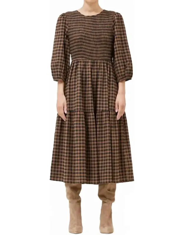 Smocked Gingham Dress