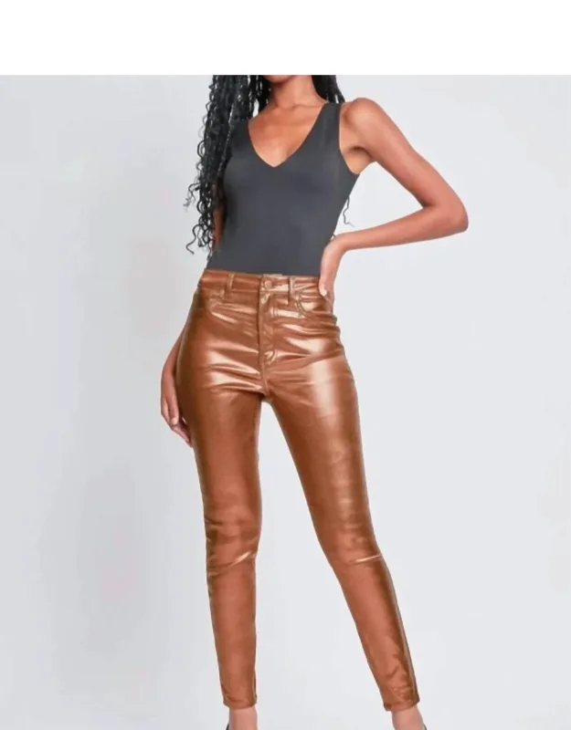 High Rise Metallic Skinny Jeans