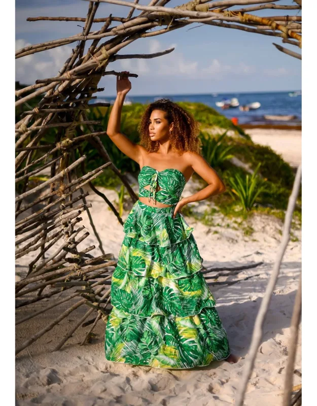 Halter Neck Maxi Dress Set