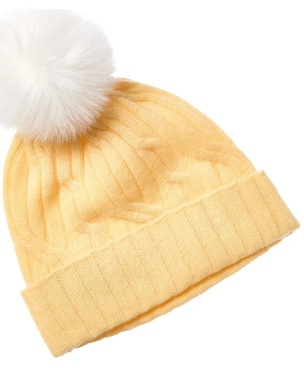 Wide Cable Cashmere Hat
