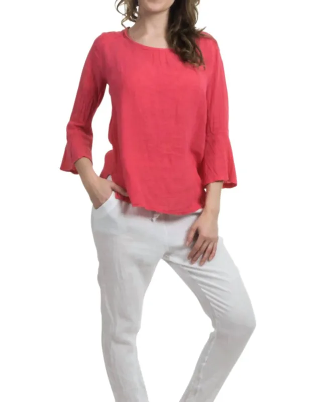 Linen Scoop Neck Top