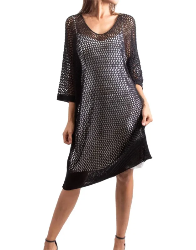 Knit Mesh Dress Cover Up