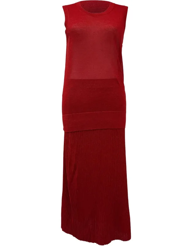 Metallic Tank Top And Midi Skirt Set