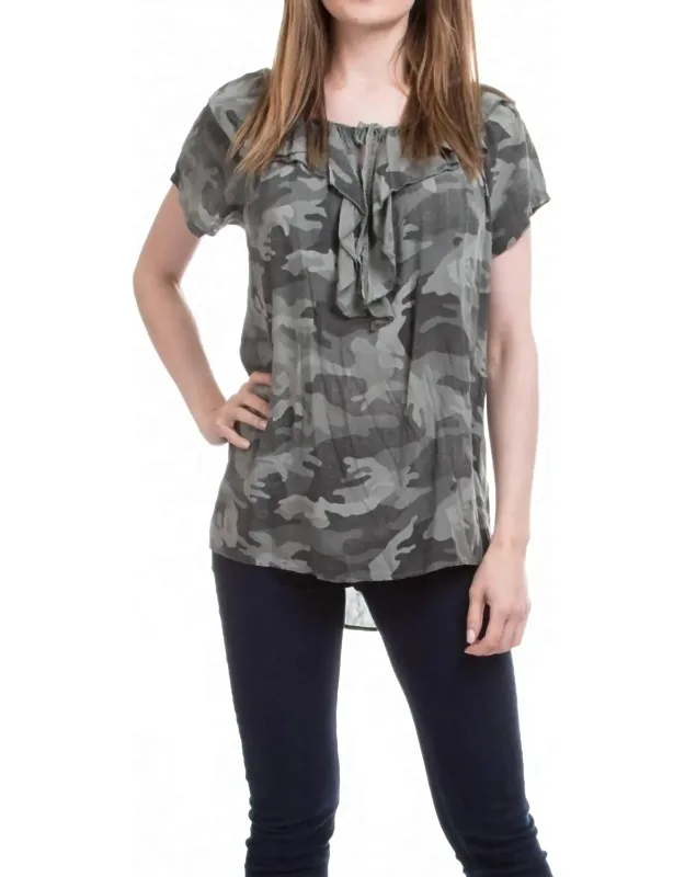 Camo Short Sleeve Top