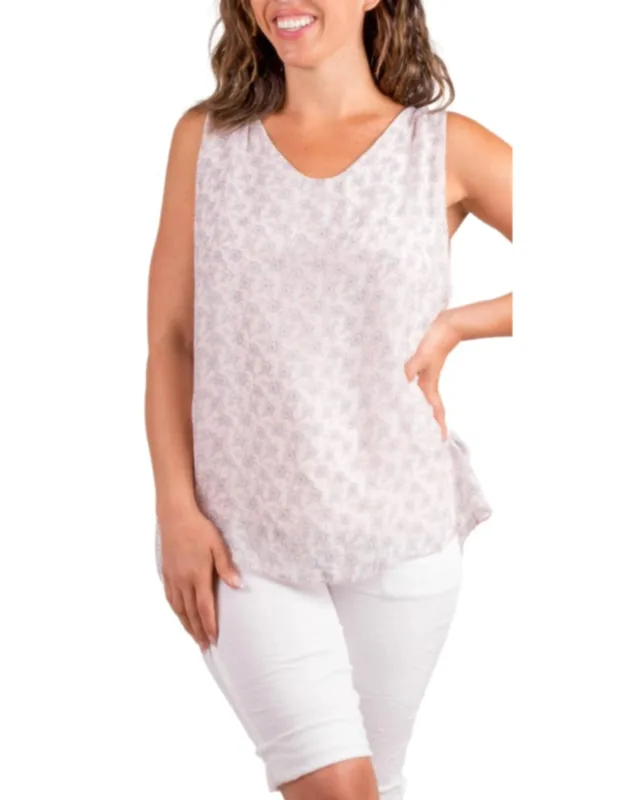 Fernanda Daisy Silk Sleeveless Top