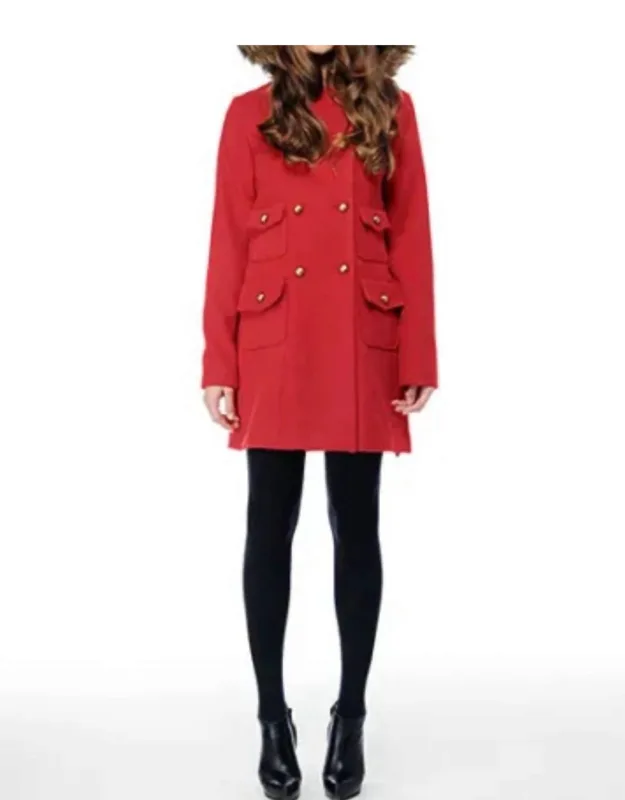 Preston Coat With Faux Fur Trim Hood