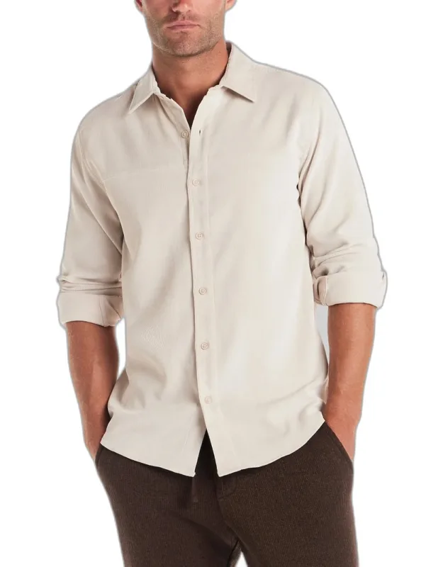 Vintage Traditional Fit Solid Corduroy Button-down Shirt