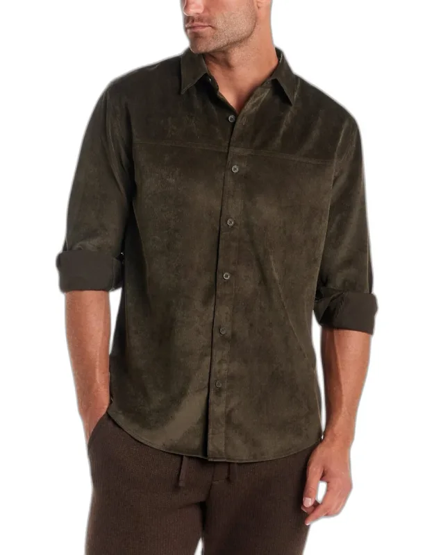 Vintage Traditional Fit Solid Corduroy Button-down Shirt