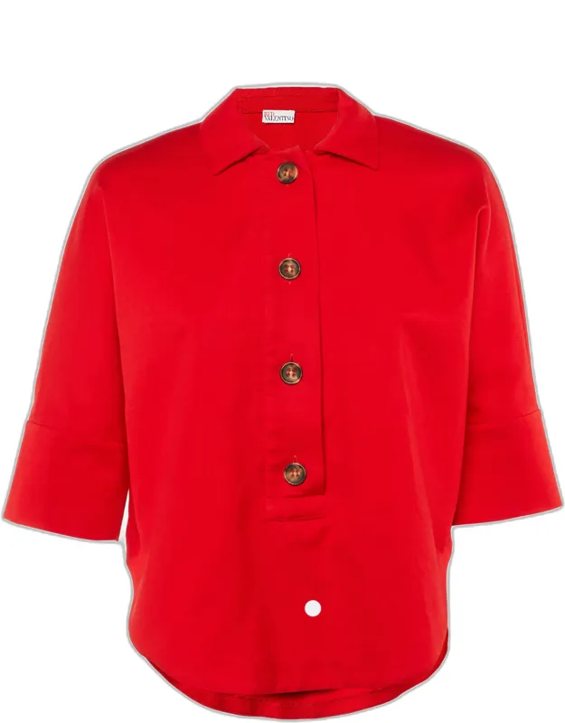 Cotton Button Front Top