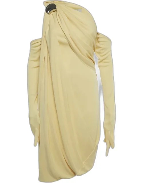 One-shoulder Draped Mini Dress