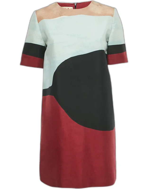 Abstract Print Cotton Mini Dress
