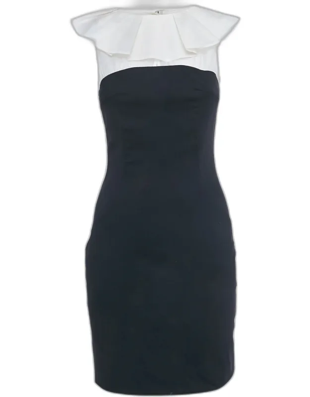 Wool Ruffle Neck Mini Dress
