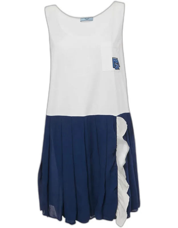 Jersey And Silk Sleeveless Mini Dress