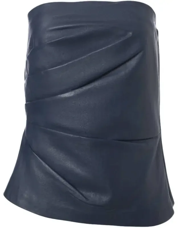 Leather Bustier Strapless Top