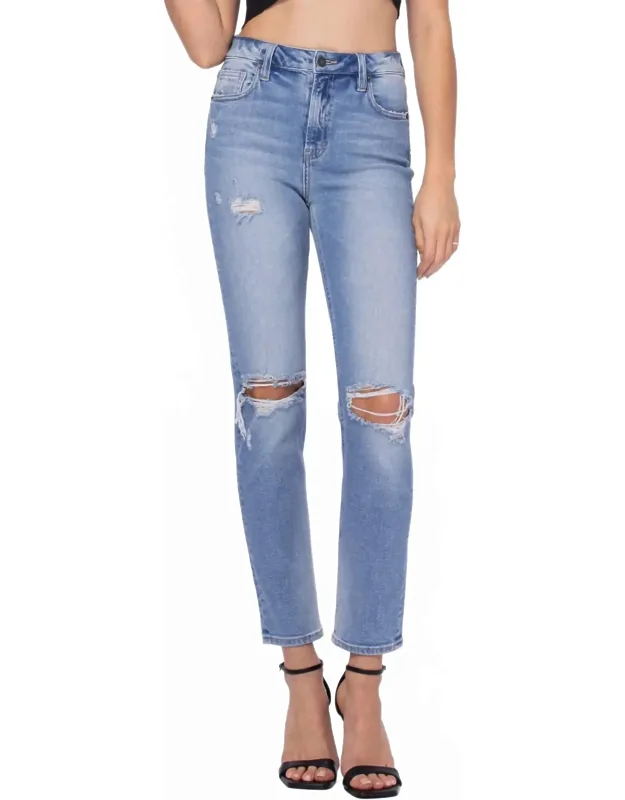 High-rise Classic Distressed Mom Jeans