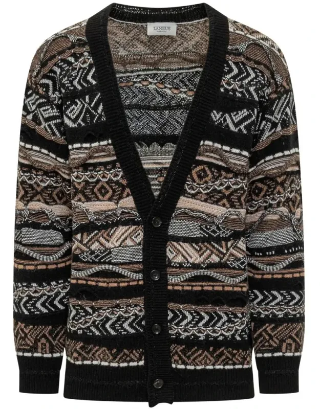Cardigan With Geometric Pattern