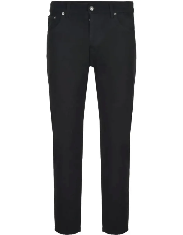 Jeans With Button Closure And Belt Loops