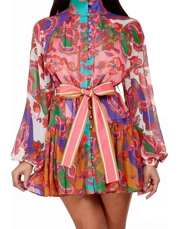 Dare To Flare Paisley Mini Dress