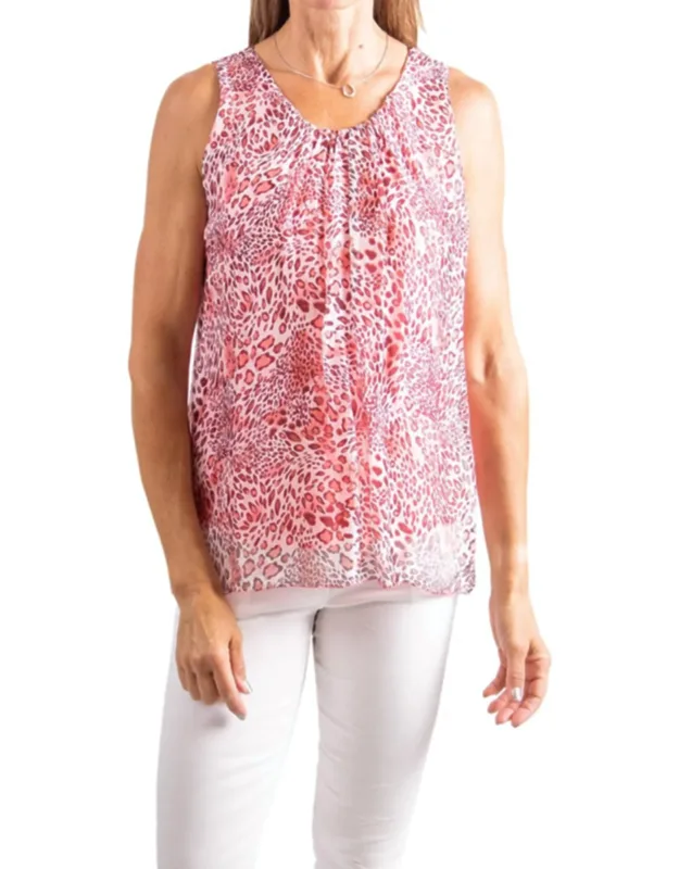 Chieti Silk Cheetah Print Tank Top