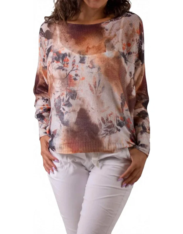 Donatella Sweater With Abstract Floral Print