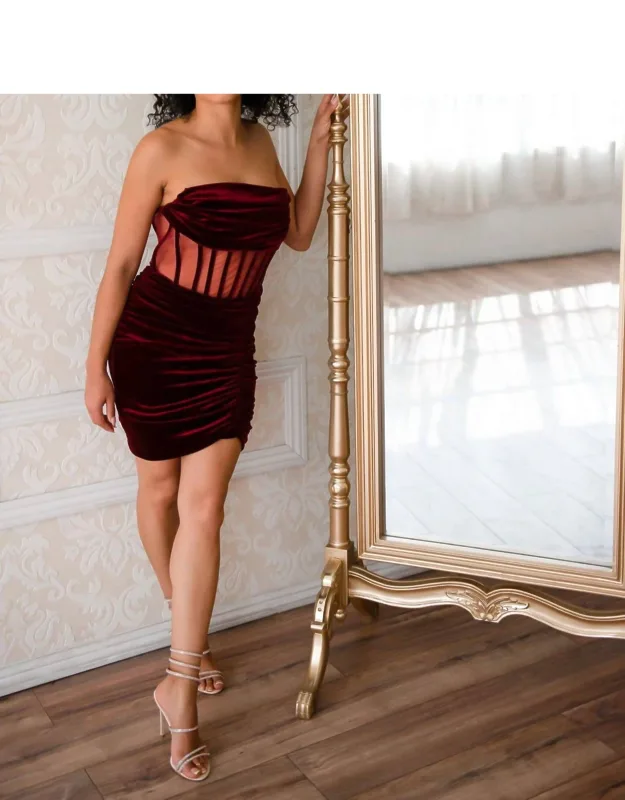 Velvet Corset Mini Dress