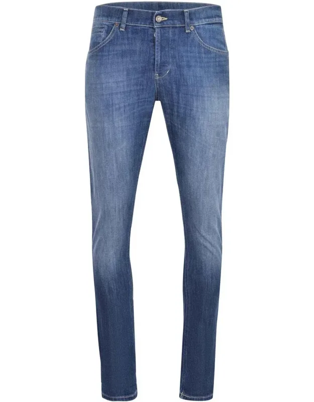 Jeans With Low Waist And Button Closure