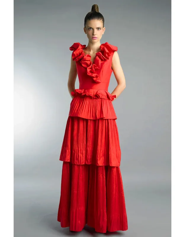 Puff Collar Multi Tier Dress