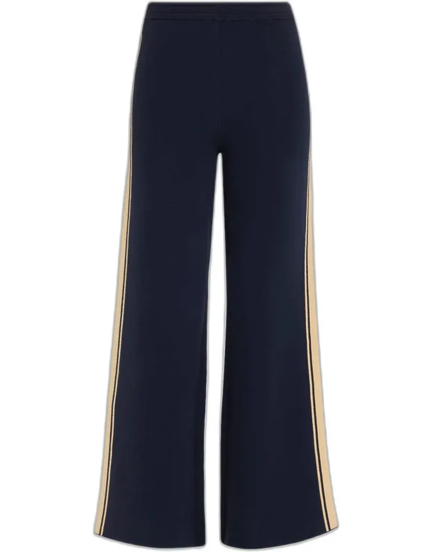 Cosmo Side-stripe Knit Wide-leg Sweatpants