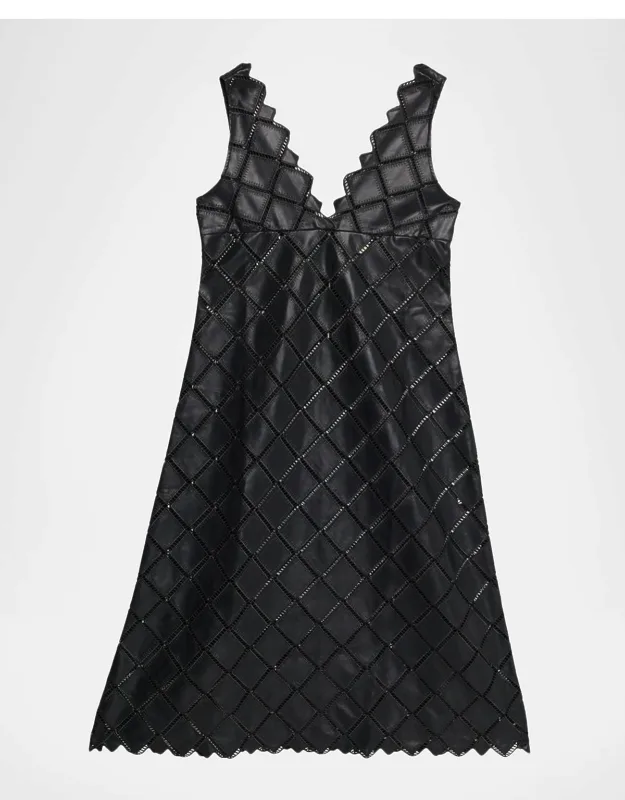 Asphalt Diamond-cutout Midi Dress