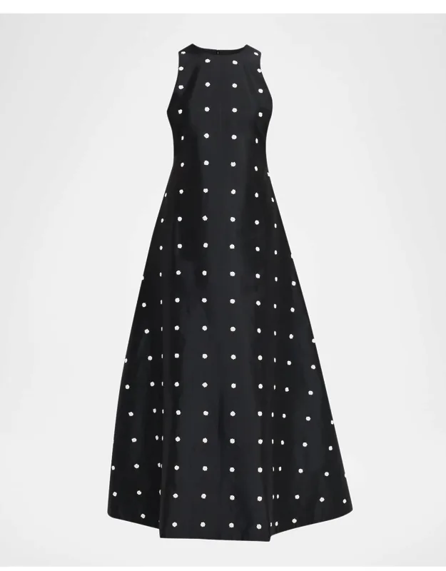 Bennet Floral Sequined Sleeveless Maxi Dress