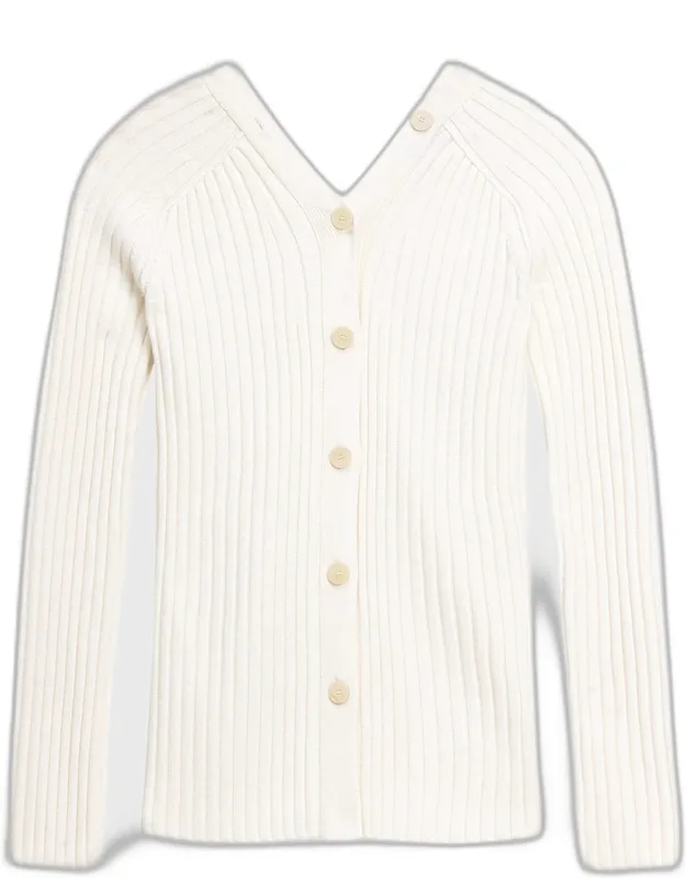 Buttoned Wool-blend Cardigan