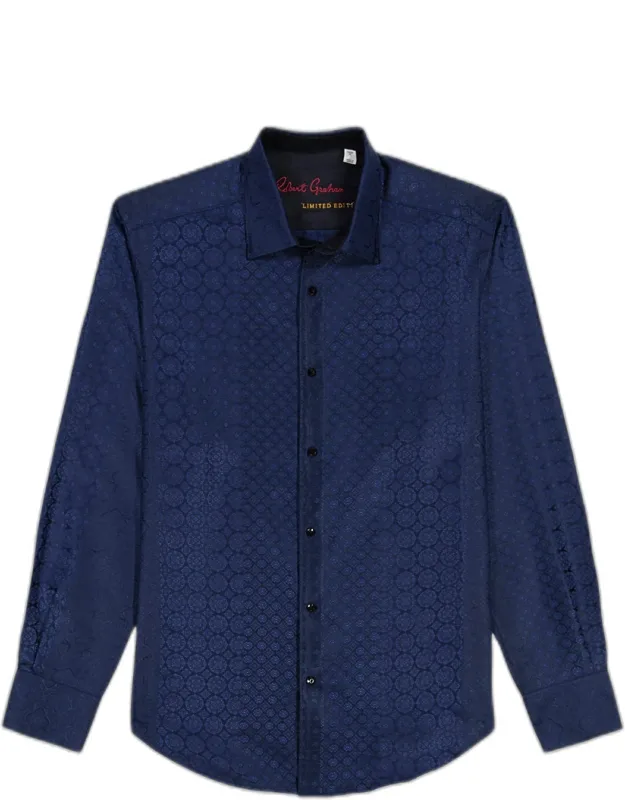 Noble Touch Silk Jacquard Button-down Shirt