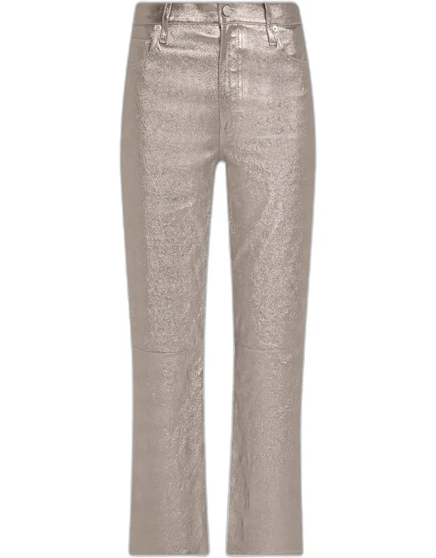 Sleek Straight Leather Pants