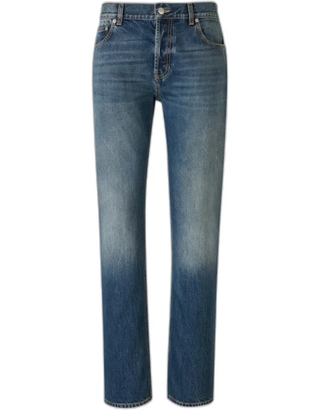 Straight Fit Logo Jeans